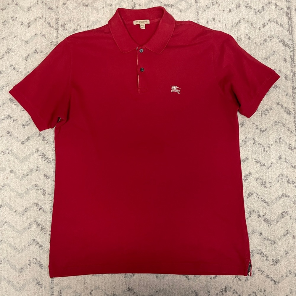 Burberry Brit Men’s Polo Sz Medium RED